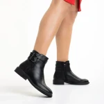 Deliza női fekete bokacsizma ökológiai bőrből