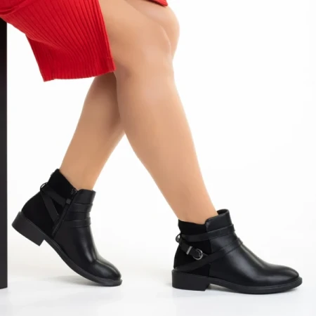 Darinda fekete női  bokacsizma ökológiai bőrből