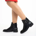 Demiana női fekete bokacsizma  ökológiai bőrből