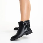 Demiana női fekete bokacsizma  ökológiai bőrből