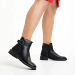 Demiana női fekete bokacsizma  ökológiai bőrből