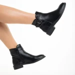 Demiana női fekete bokacsizma  ökológiai bőrből