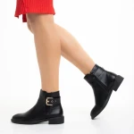 Elliana női fekete bokacsizma ökológiai bőrből