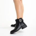 Elliana női fekete bokacsizma ökológiai bőrből