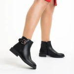 Elliana női fekete bokacsizma ökológiai bőrből