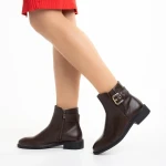 Elliana női barna bokacsizma ökológiai bőrből