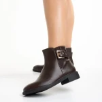 Elliana női barna bokacsizma ökológiai bőrből