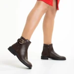 Elliana női barna bokacsizma ökológiai bőrből