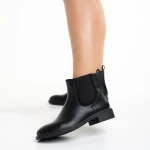 Daviana női fekete bokacsizma ökológiai bőrből