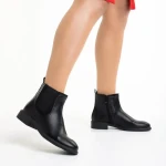 Daviana női fekete bokacsizma ökológiai bőrből