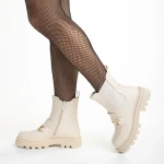 Patrisha bézs női bokacsizma, műbőrből készült