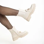 Patrisha bézs női bokacsizma, műbőrből készült