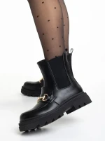 Patrisha fekete női bokacsizma, műbőrből készült