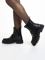 Patrisha fekete női bokacsizma, műbőrből készült