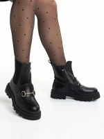 Patrisha fekete női bokacsizma, műbőrből készült