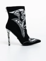 Farrin fekete bokacsizma textil anyagból