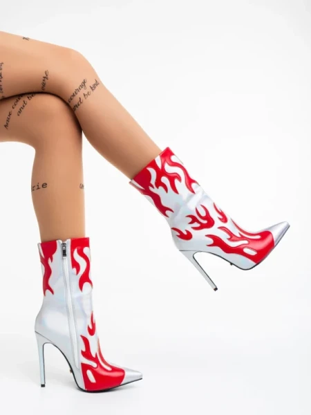 Sebille ezüstszínű női bokacsizma ökológiai bőrből