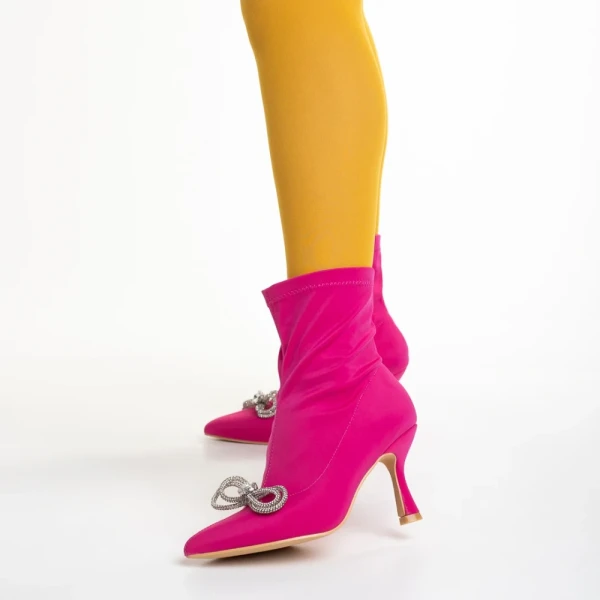 Rajah fukszia női bokacsizma, textil anyagból készült