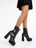 Jessalyn fekete női bokacsizma szintetikus anyagból