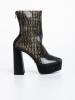 Jessalyn fekete női bokacsizma szintetikus anyagból