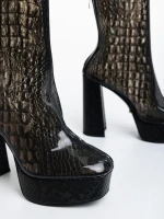 Jessalyn fekete női bokacsizma szintetikus anyagból