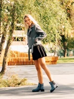 Desirae fekete női bokacsizma ökológiai bőrből