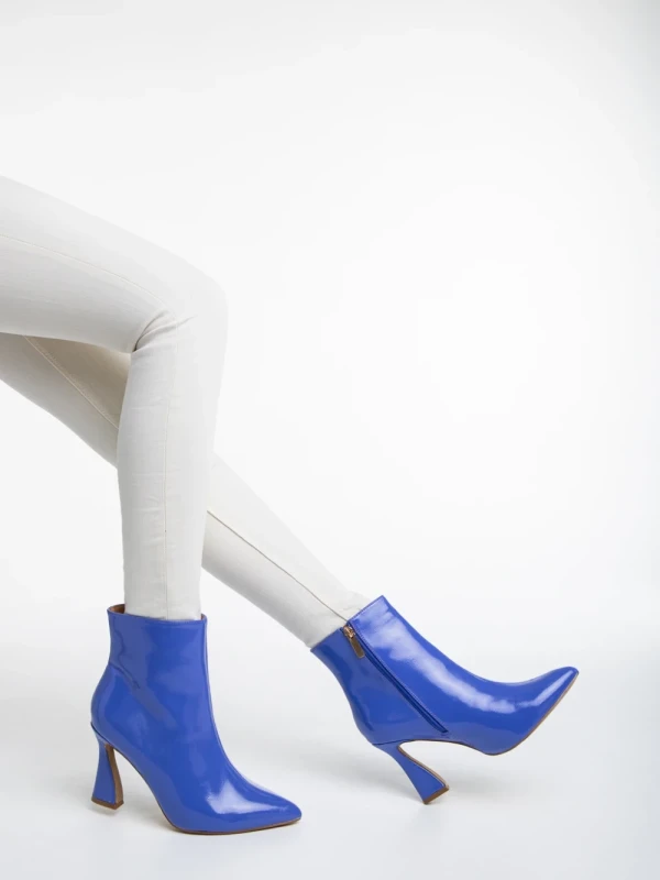 Deianira lila női bokacsizma lakkozott ökológiai bőrből