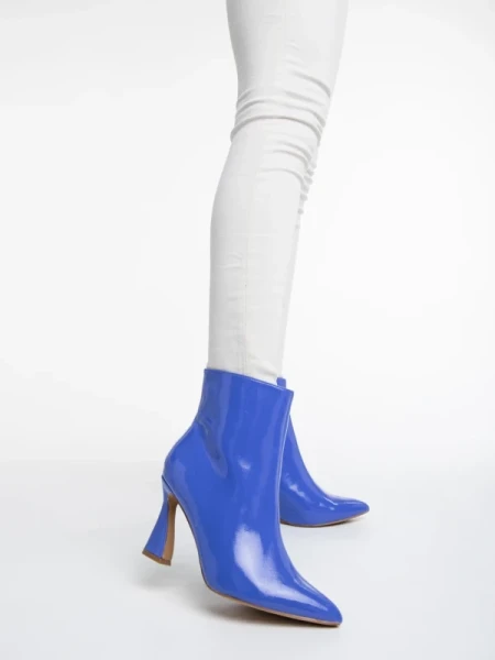 Deianira lila női bokacsizma lakkozott ökológiai bőrből