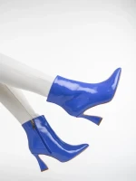 Deianira lila női bokacsizma lakkozott ökológiai bőrből