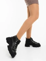 Elinora fekete női bakancs ökológiai bőrből