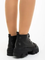 Elinora fekete női bakancs ökológiai bőrből