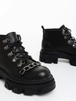 Elinora fekete női bakancs ökológiai bőrből