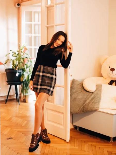 Elinora barna női bakancs ökológiai bőrből