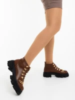 Elinora barna női bakancs ökológiai bőrből