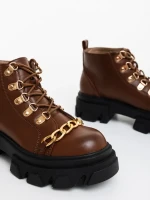 Elinora barna női bakancs ökológiai bőrből