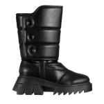 Candra fekete női csizma, műbőrből készült