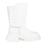 Candra fehér női csizma, műbőrből készült