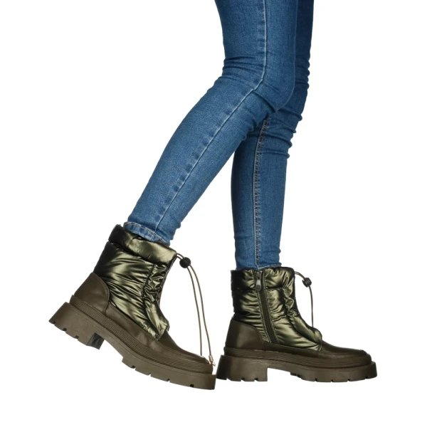 Kasina zöld női bakancs