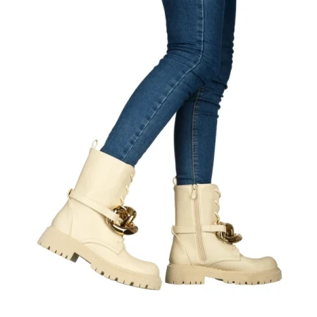 Emika bézs női bakancs