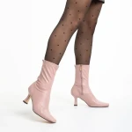 Journee rózsaszín női bokacsizma, műbőrből készült