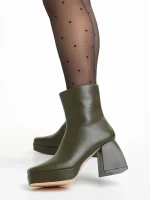 Emersyn zöld női bokacsizma, műbőrből készült