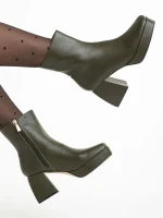 Emersyn zöld női bokacsizma, műbőrből készült
