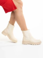 Elsie női bézs csizma ökológiai bőrből