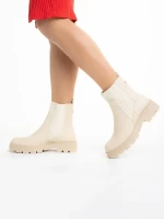 Elsie női bézs csizma ökológiai bőrből