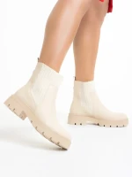 Elsie női bézs csizma ökológiai bőrből