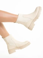 Elsie női bézs csizma ökológiai bőrből