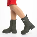 Gisselle ökológiai bőrből készült női zöld csizma