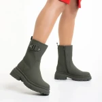 Gisselle ökológiai bőrből készült női zöld csizma