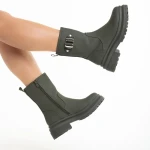 Gisselle ökológiai bőrből készült női zöld csizma