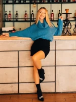 Zemira fekete női magassarkú bokacsizma textil anyagból